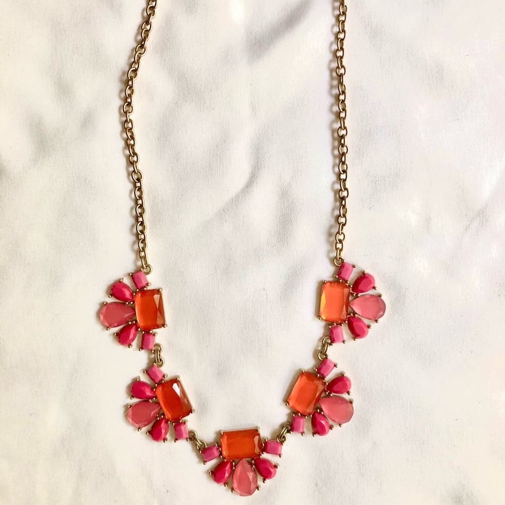 Premier Designs Day To Day Statement Necklace | Gold, Orange, Coral, Pink